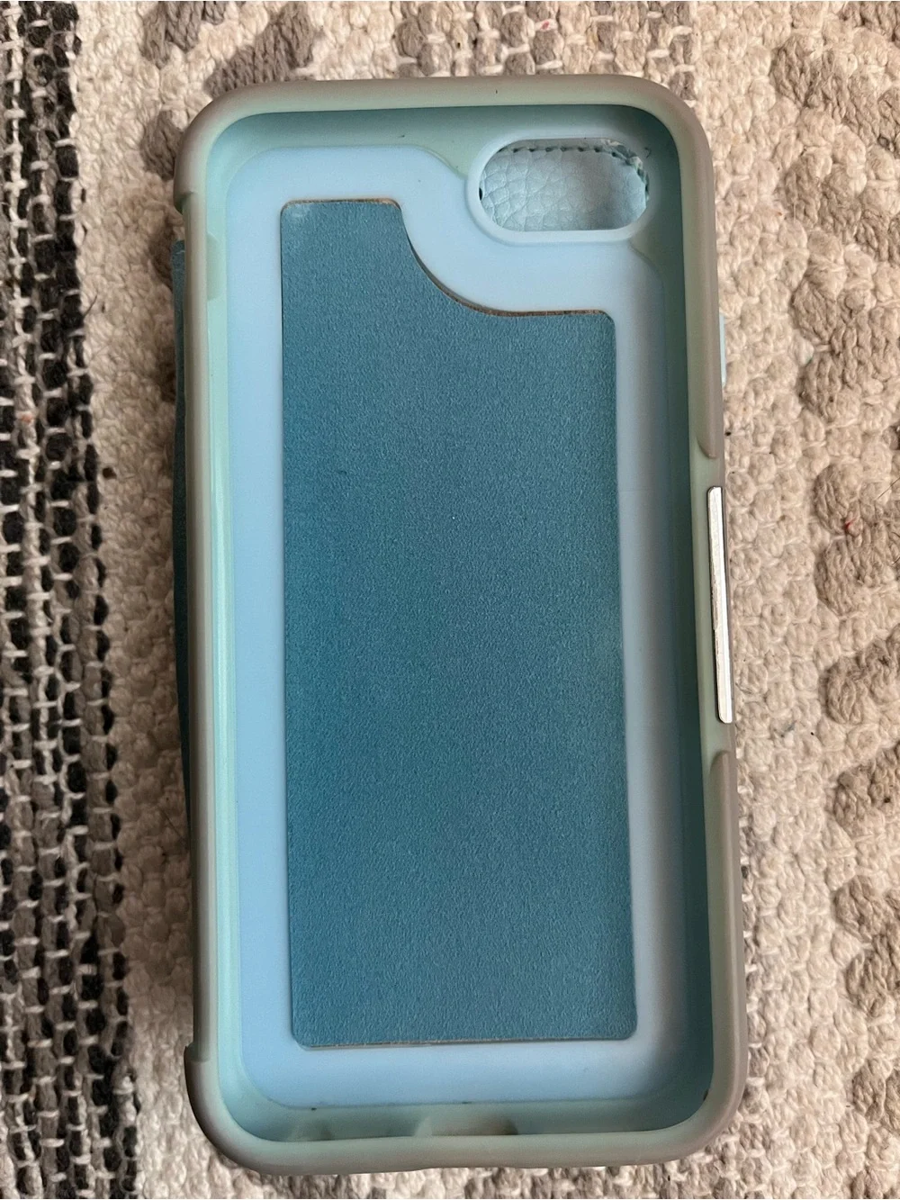 Apple Light Blue Textured Leather-Style Phone Case